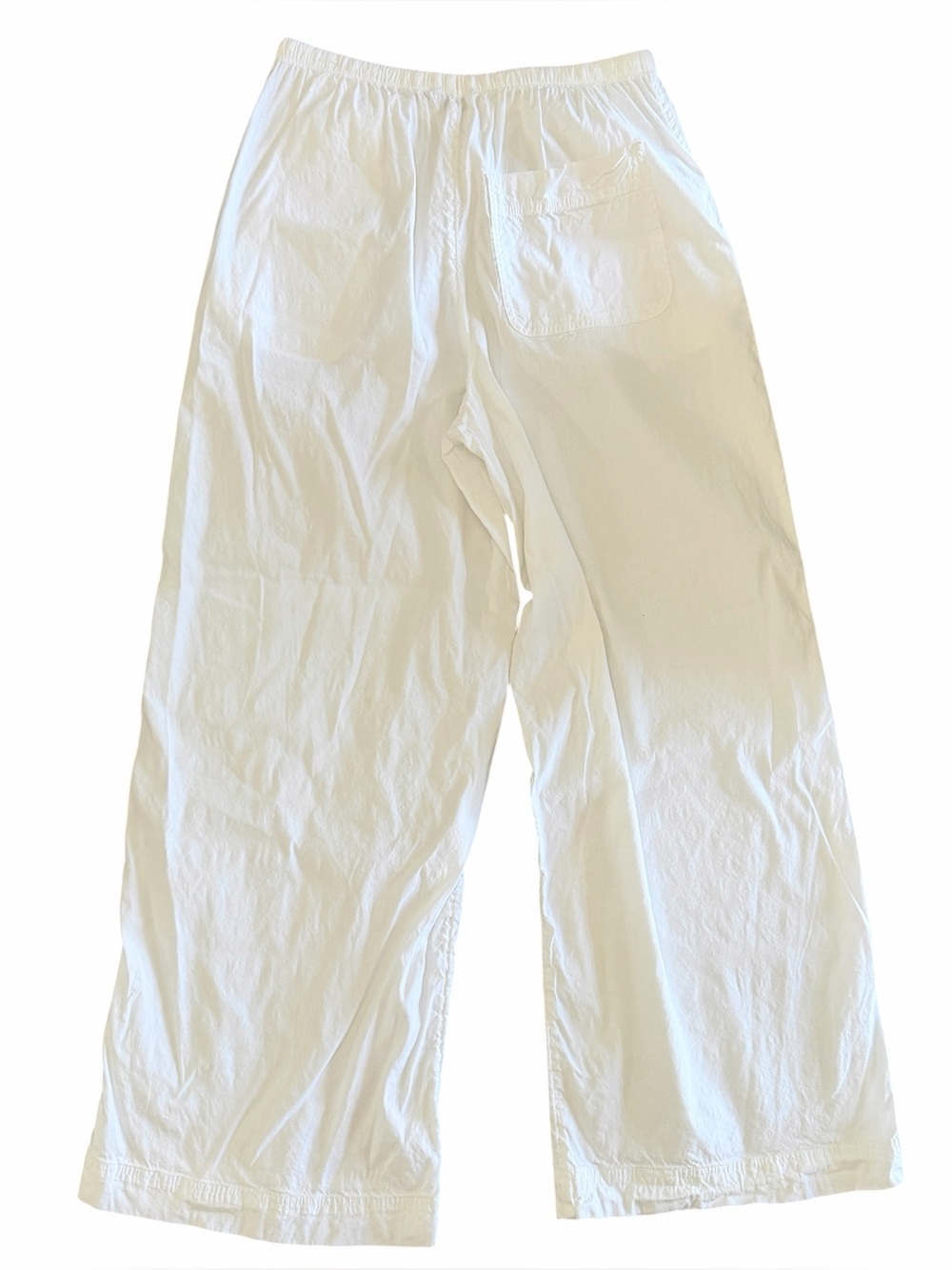 Athleta White Linen Wide Leg Pants with Elastic Waist and draw string Size XS - Picture 2 of 8